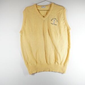 VTG Kent & Curwen Sweater Vest XL Yellow British Open Golf Royal Lytham V-Neck